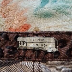 Free People Brown Leopard Print Pants EUC